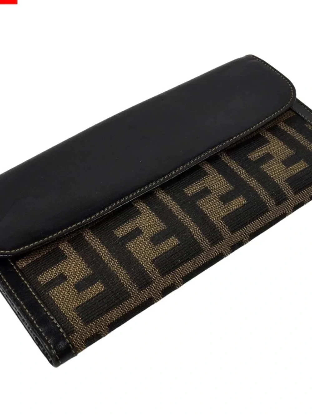 Fendi Zucca Canvas Wallet Clutch in Brown and Black - Picture 3 of 7
